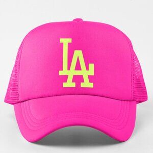 NEW Los Angeles Dodgers LA Electric Pop Foam Trucker Snapback Hat NEON HOT PINK